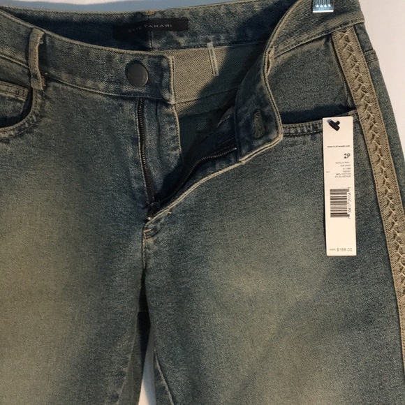 💜NWT.ELIE TAHARI ,VINTAGE LIGHT BLUE JEAN ,Size2p - Picture 6 of 8
